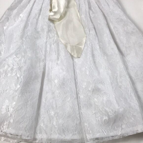 LITTLE MISS LACE DRESS MADE IN U.S.A WHITE GIRL SIZE 8 - Picture 8 of 16